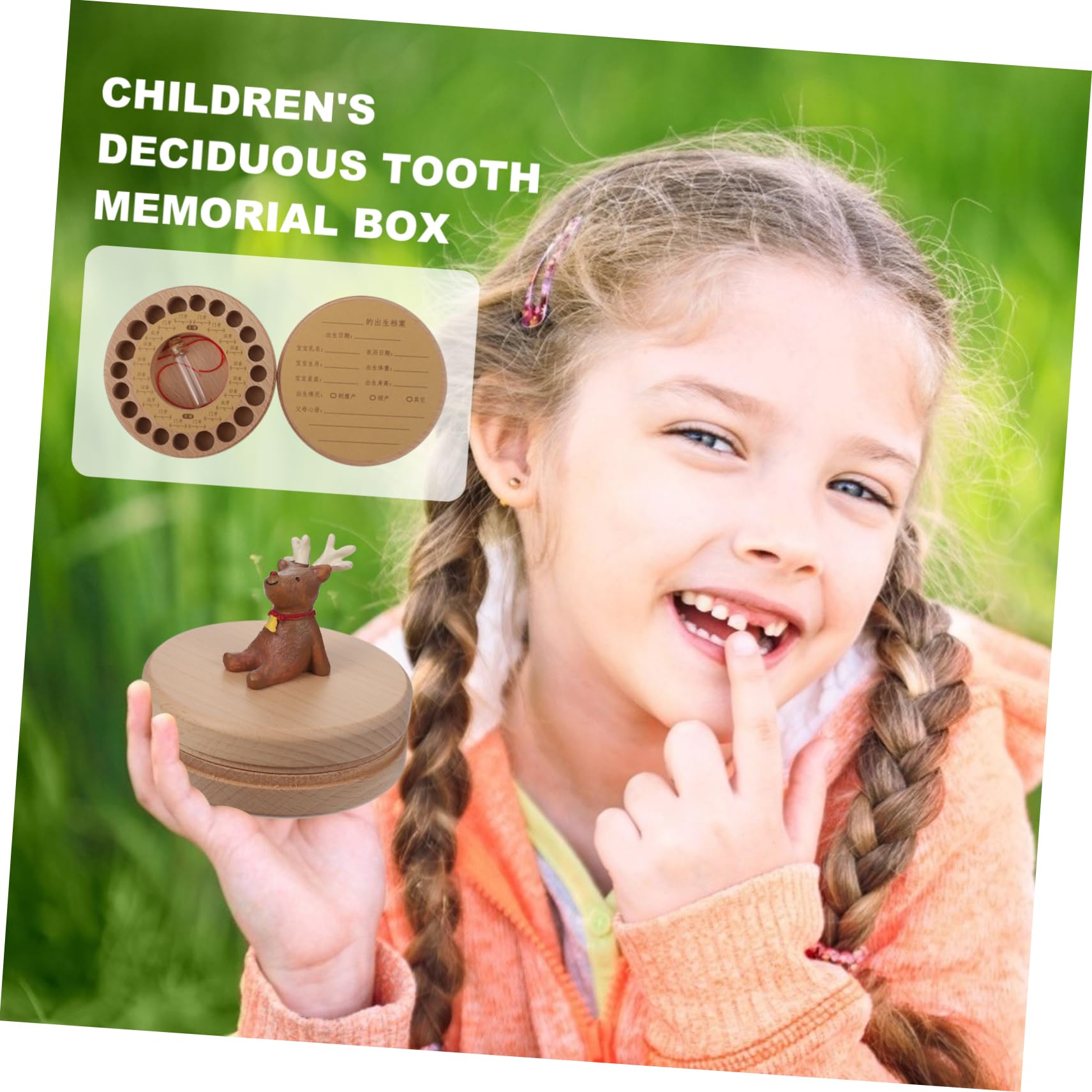 Toyvian Wooden Baby Teeth Keepsake Box - First Tooth Memory Box for Kids, Safe & Durable Beechwood Material - Perfect for Storing Baby Teeth, Hair Locks & Milestone Memories