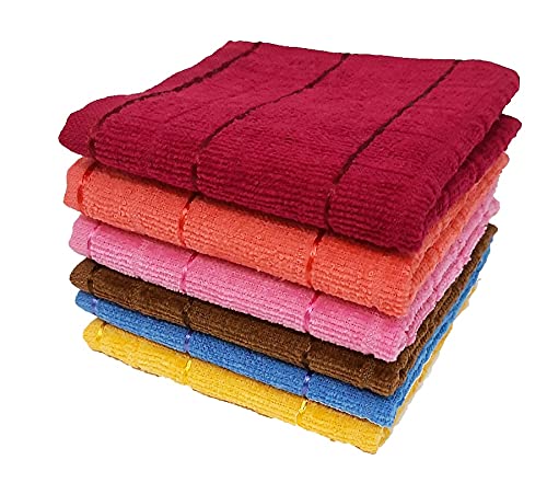 Khillayox 100% Cotton Face Towel Set for Women - Soft & Absorbent, 6-Pack Multicolor - Perfect for Skincare, Makeup Removal & Travel Essentials