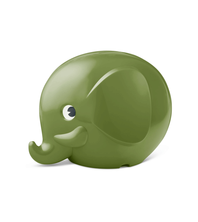 Norsu Moss Green Elephant Money Box - Cute Ceramic Piggy Bank for Savings & Gifts | Perfect for Kids' Rooms, Home Decor & Birthday Presents