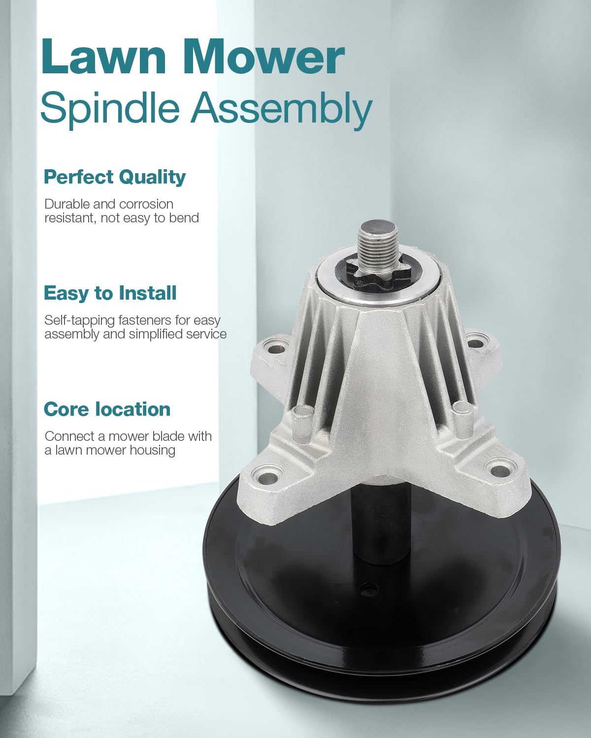 SCITOO 2-Pack Lawn Mower Spindles with Pulley Bolt - Replacement Spindle Assembly for Troy Bilt & MTD (618-05078, 918-05078, 918-0507A) - Perfect for Mower Repairs & Maintenance