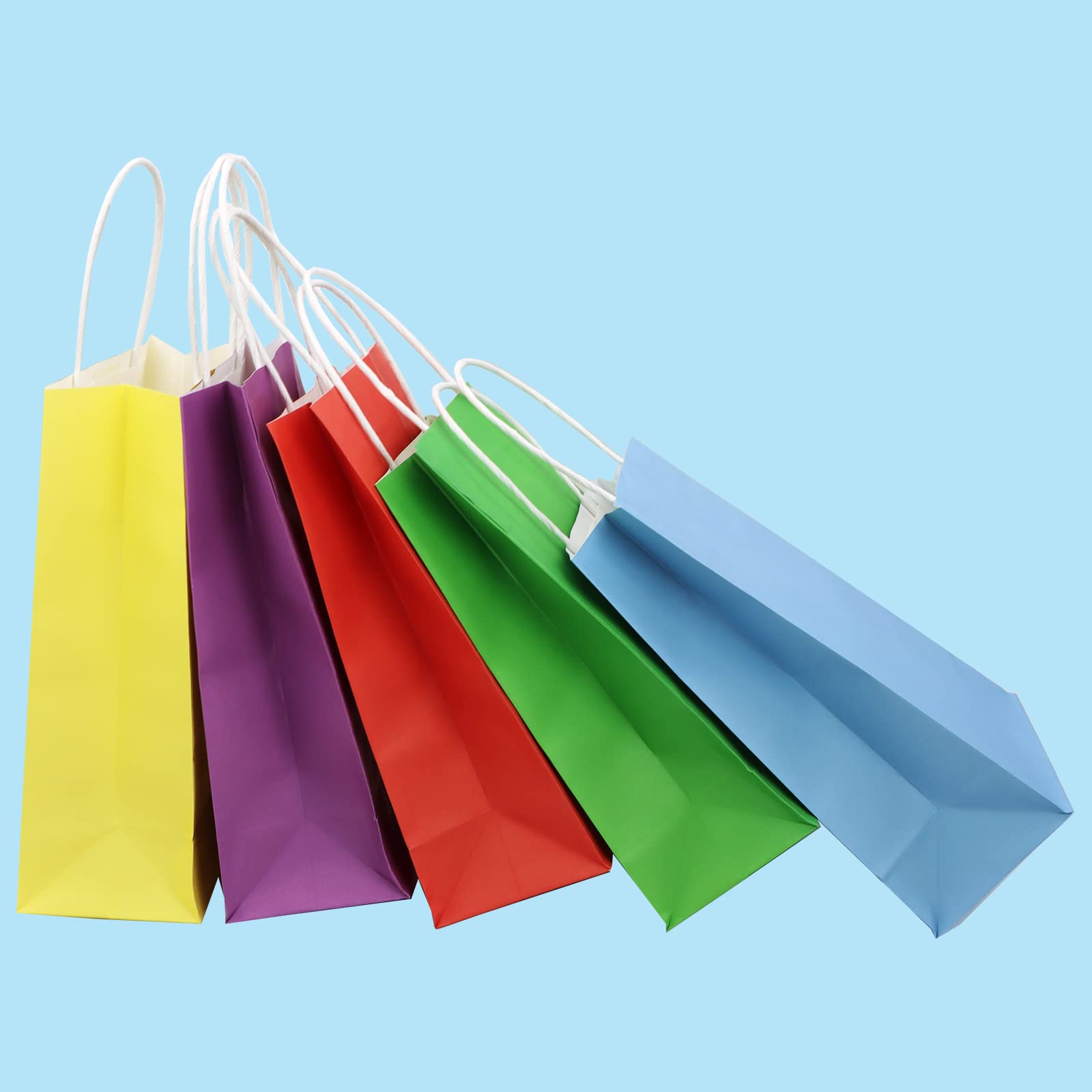 ECOHOLA Kraft Paper Party Bags 32-Pack, Rainbow Colors for Weddings & Kids Crafts