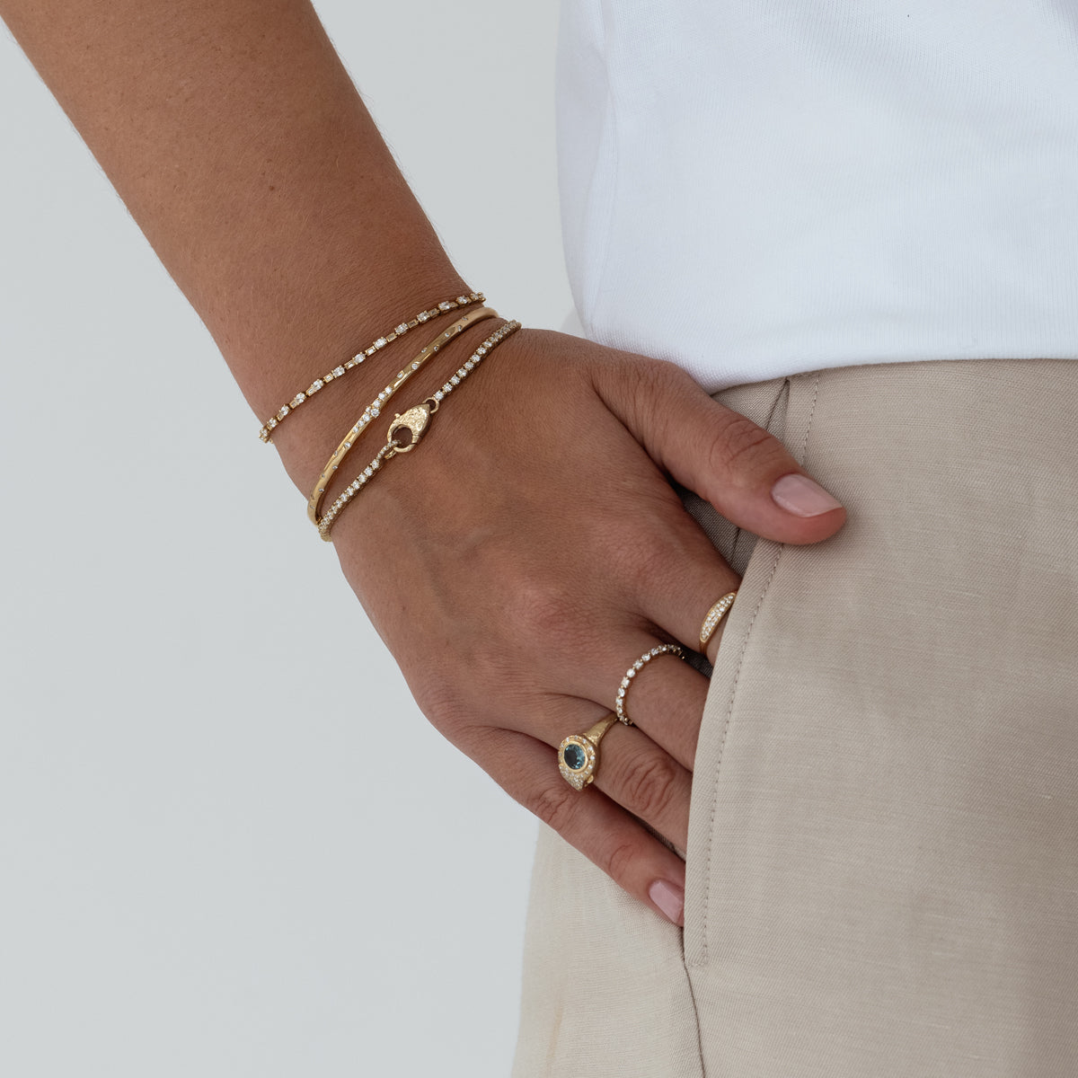 Elegant Diamond Stardust Bracelet for Women - 14K Gold Plated Cubic Zirconia Tennis Bracelet | Perfect for Weddings, Anniversaries & Special Occasions