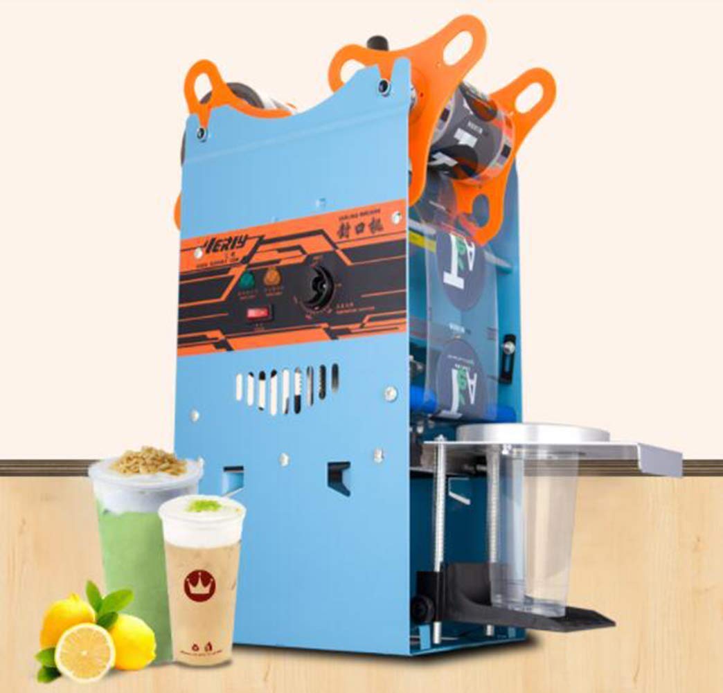 ELEOPTION 270W Electric Semi-Automatic Bubble Tea Cup Sealing Machine - 300-500 Cups/hr for Coffee, Milk Tea & Smoothies | Commercial Drink Sealer for Bubble Tea Shops, Cafes & Juice Bars