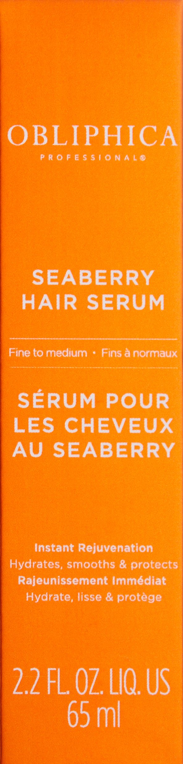 Obliphica Seaberry Leave-In Hair Serum for Fine & Medium Hair - Vitamin & Omega Enriched for Frizz Control & Hair Nourishment - Hydrating Hair Treatment for Dry Hair & Growth - 2.2 Fl Oz - Perfect for Daily Use, Travel & Salon-Quality Styling at Home
