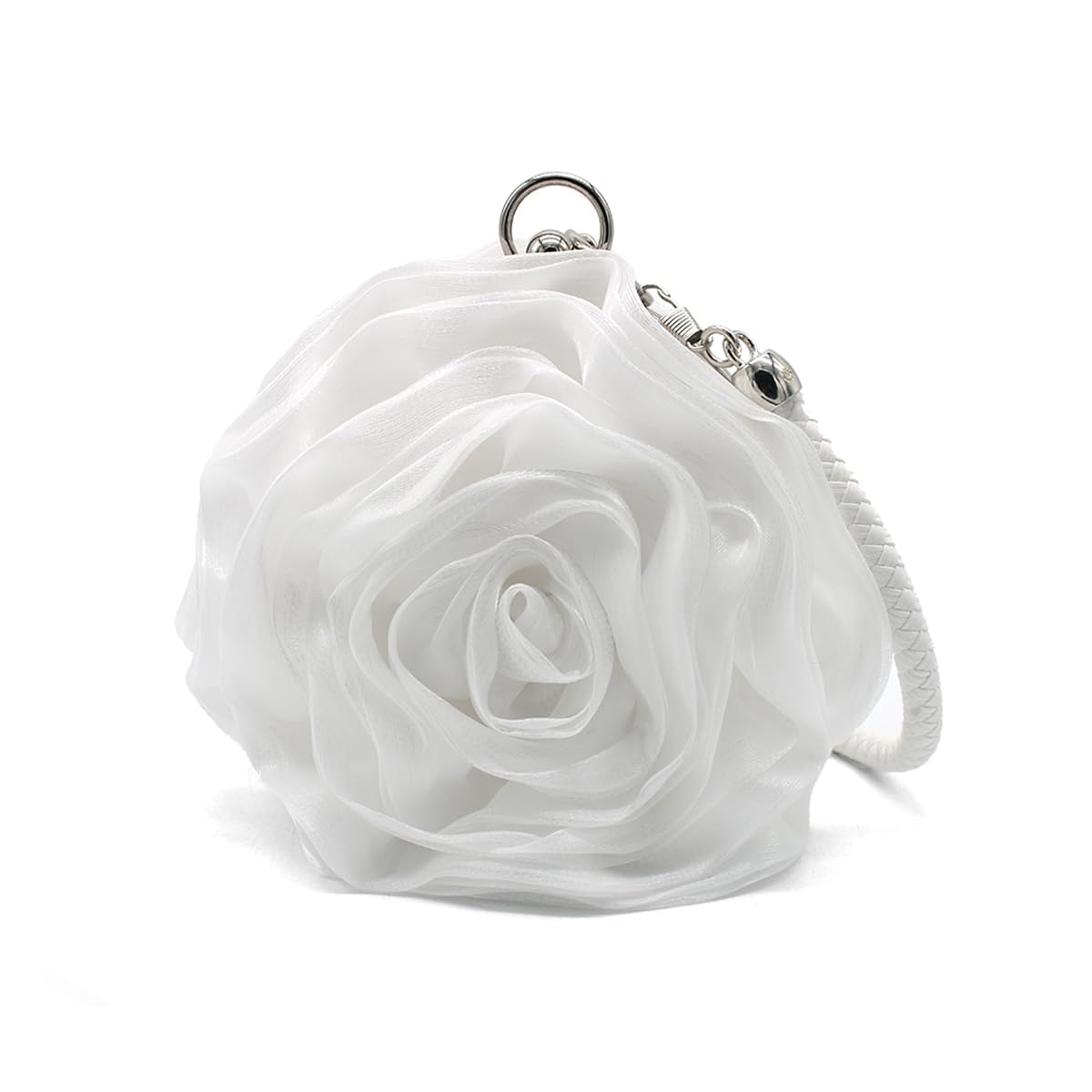 Elegant Rose Shaped Evening Clutch Purse - Soft Satin Floral Wristlet Handbag for Women | Perfect for Weddings, Parties & Special Occasions
