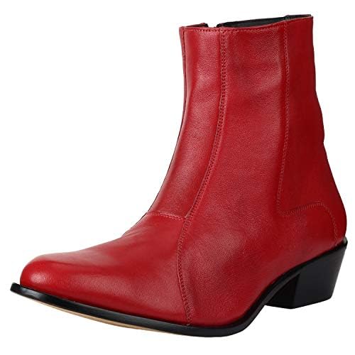LIBERTYZENO Men's Plain & Snake Print Leather Dress Boots - Retro High Ankle Boots for Men | Perfect for Easter Gifts, Office Wear & Vintage Fashion Outfits