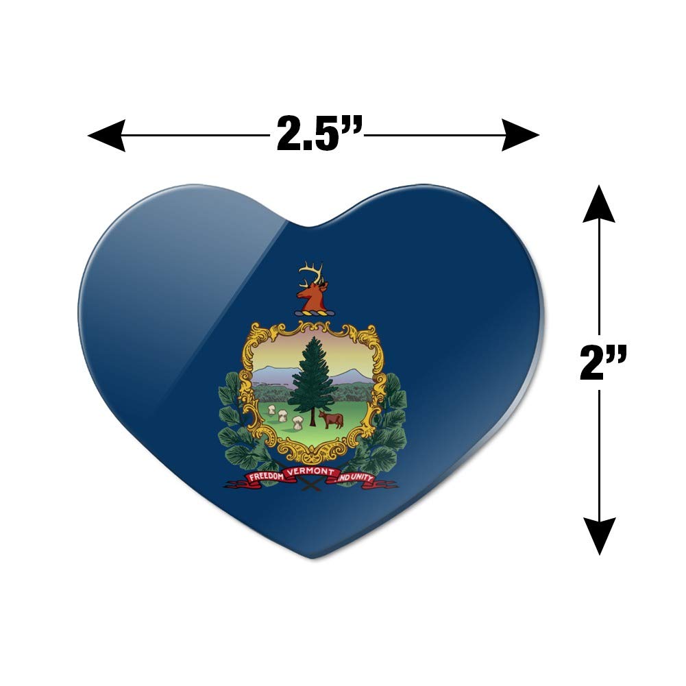 Vermont State Flag Heart-Shaped Acrylic Refrigerator Magnet - Perfect for Home, Office & Gifts | Patriotic Decor for Fridge, Lockers & Metal Surfaces