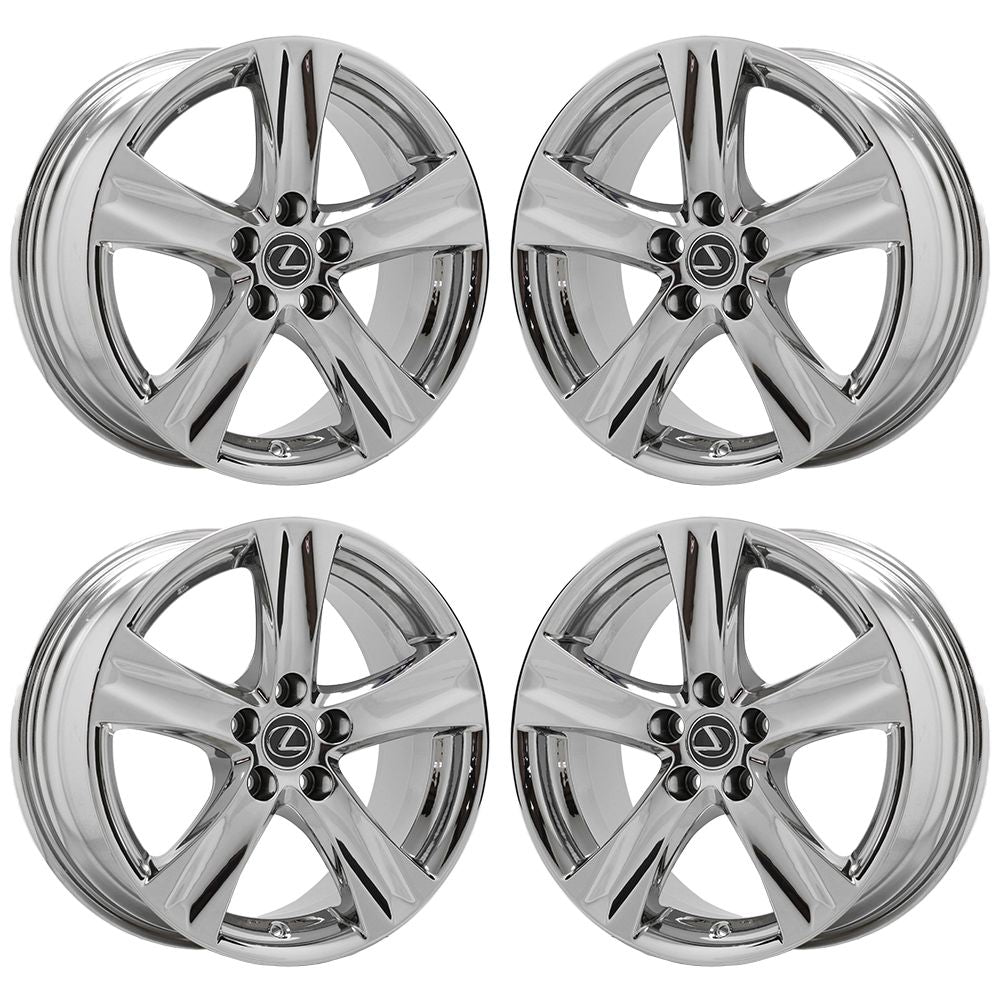 18x8 18x8.5 Lexus IS250 IS350 OEM Bright Chrome Wheels (74238 74239) - Perfect for Performance Upgrades & Luxury Car Customization