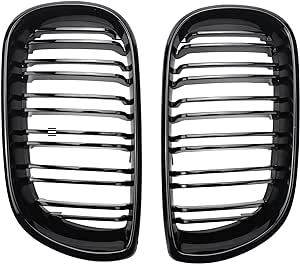 2002-2005 BMW 3 Series E46 Sedan 4-Door Glossy Black Kidney Grille Pair - Upgrade Your Car's Front Grille for Enhanced Style & Performance