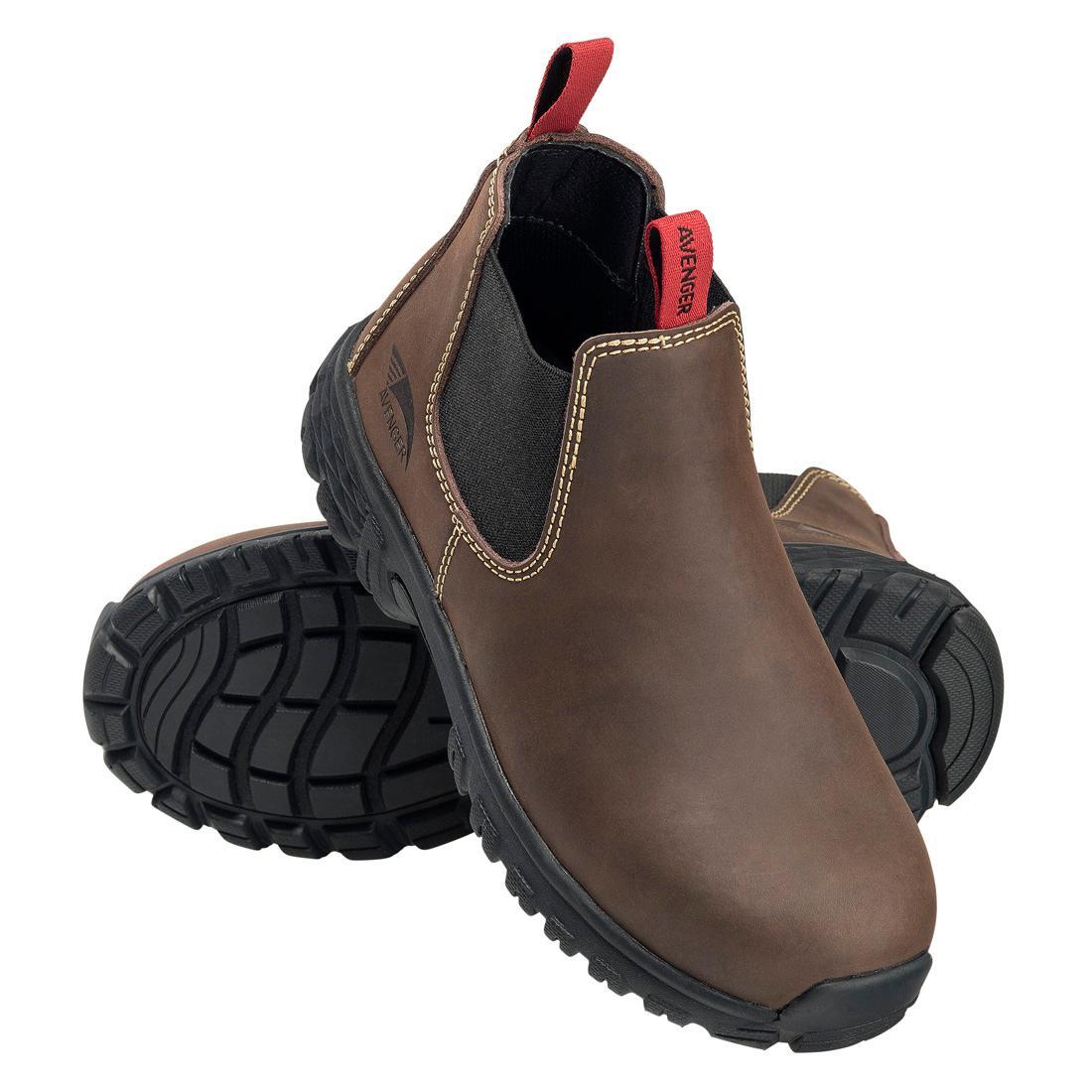 Flight Women’s SD10 Alloy Toe Romeo Work Shoe - Brown Leather Slip-Resistant Safety Shoes for Construction, Warehouse & Industrial Work