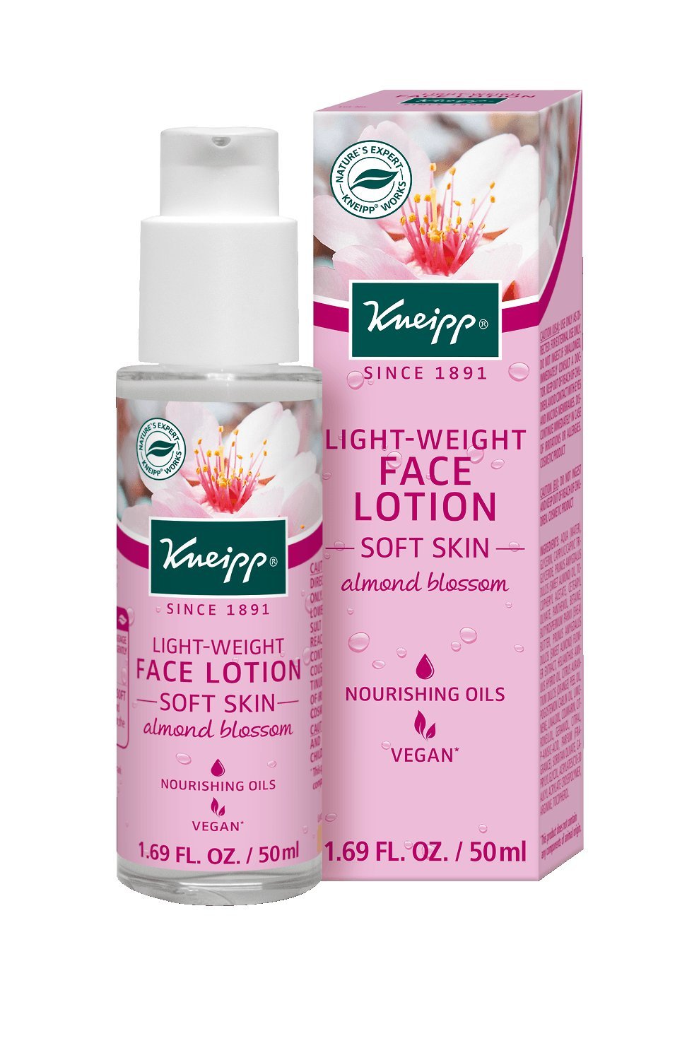 Kneipp Lightweight Face Lotion with Almond Blossom - 1.69 fl. Oz | Hydrating & Nourishing Moisturizer for Dry & Sensitive Skin | Day & Night Use for Glowing Complexion