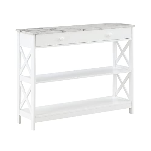 White Faux Marble/White