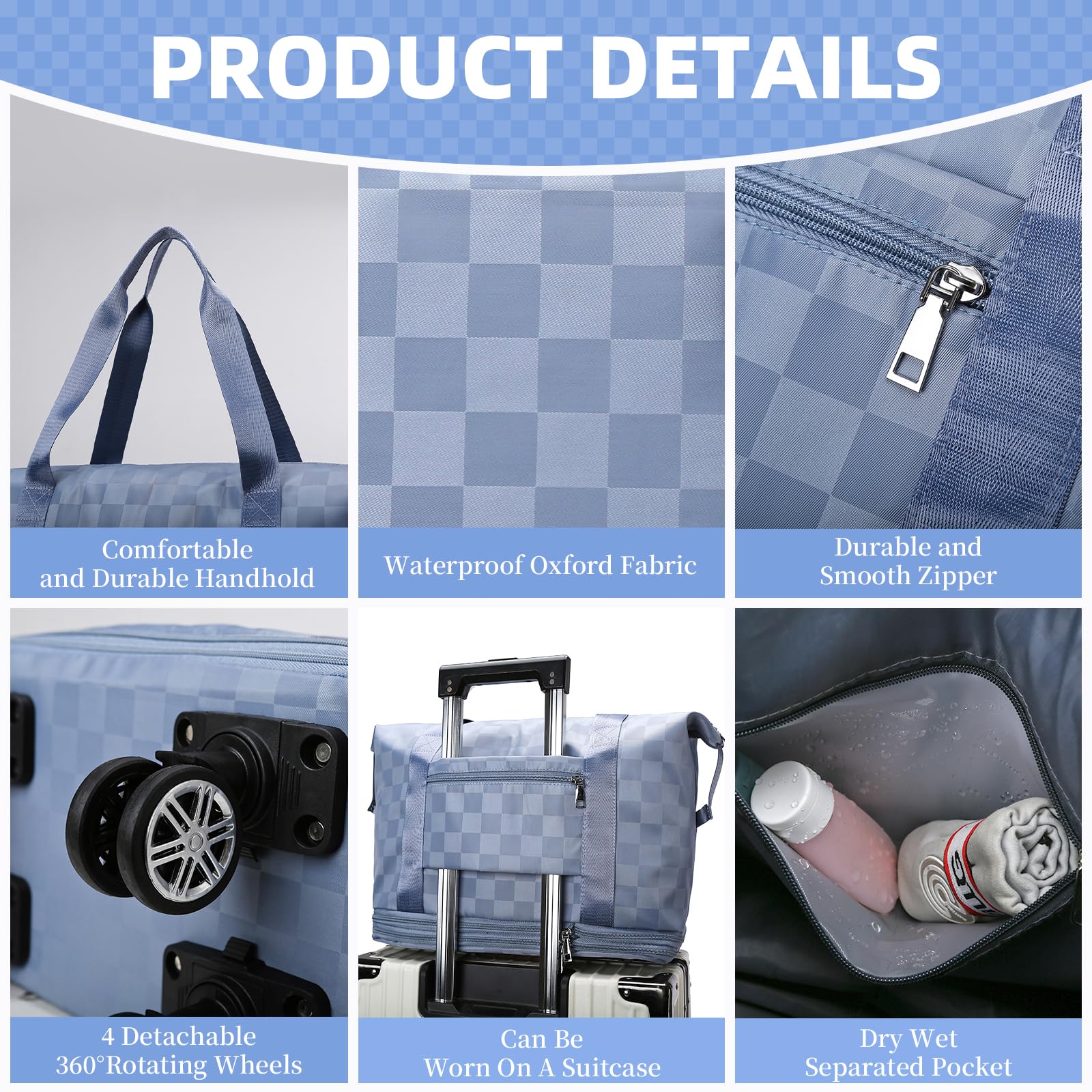 Expandable Rolling Duffle Bag with Wheels - Travel Luggage for Men & Women - Perfect for Weekend Getaways & Gym Use