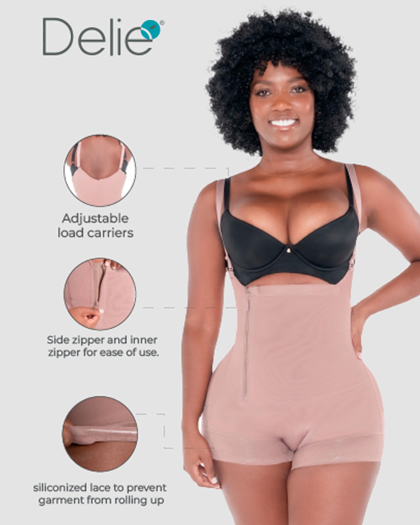 DELIÉ by Fajas DPrada 09046 Colombian Postpartum Girdle - Full Body Shapewear for Women | Post-Surgery Recovery & Slimming Waist Trainer
