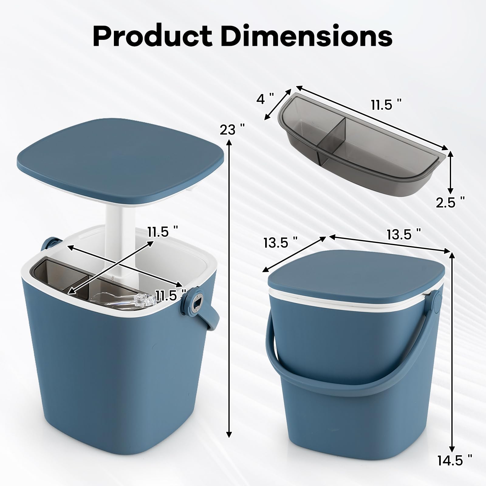 Goplus 4 Gallon All-Weather Cooler Table - Portable Beer & Wine Cooler with Handle, Bottle Opener & Lift Top Lid - 3-in-1 Outdoor Side Table for Patio, Poolside, Camping, Picnic & Tailgating Parties