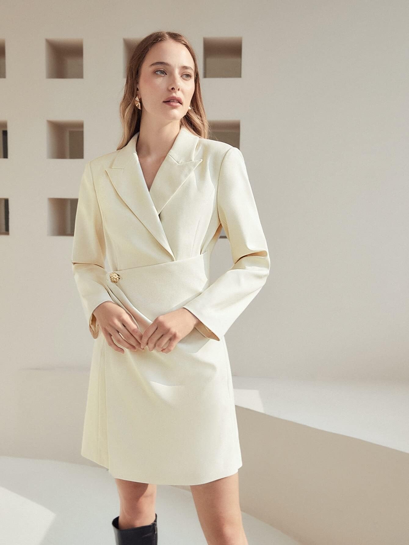 Women's Viscose Wrap Blazer Dress - Elegant & Comfortable Office Wear, Party Outfit & Casual Dress for Women | Perfect for Work, Events & Everyday Style