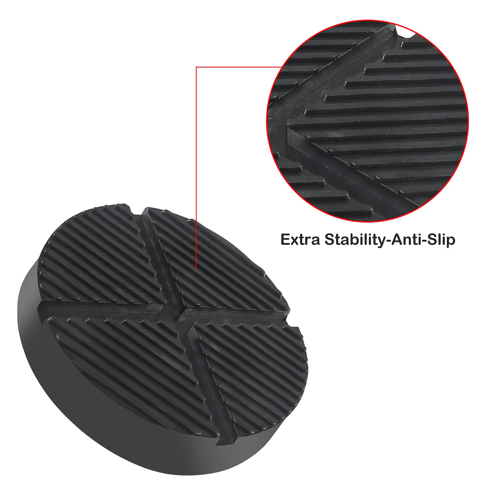 2 Pack Universal Floor Jack Rubber Pad - Heavy Duty Jack Pad Adapter for Pinch Weld & Side Frame Rail Protection - Perfect for Car Lifting, Auto Repair & Garage Use