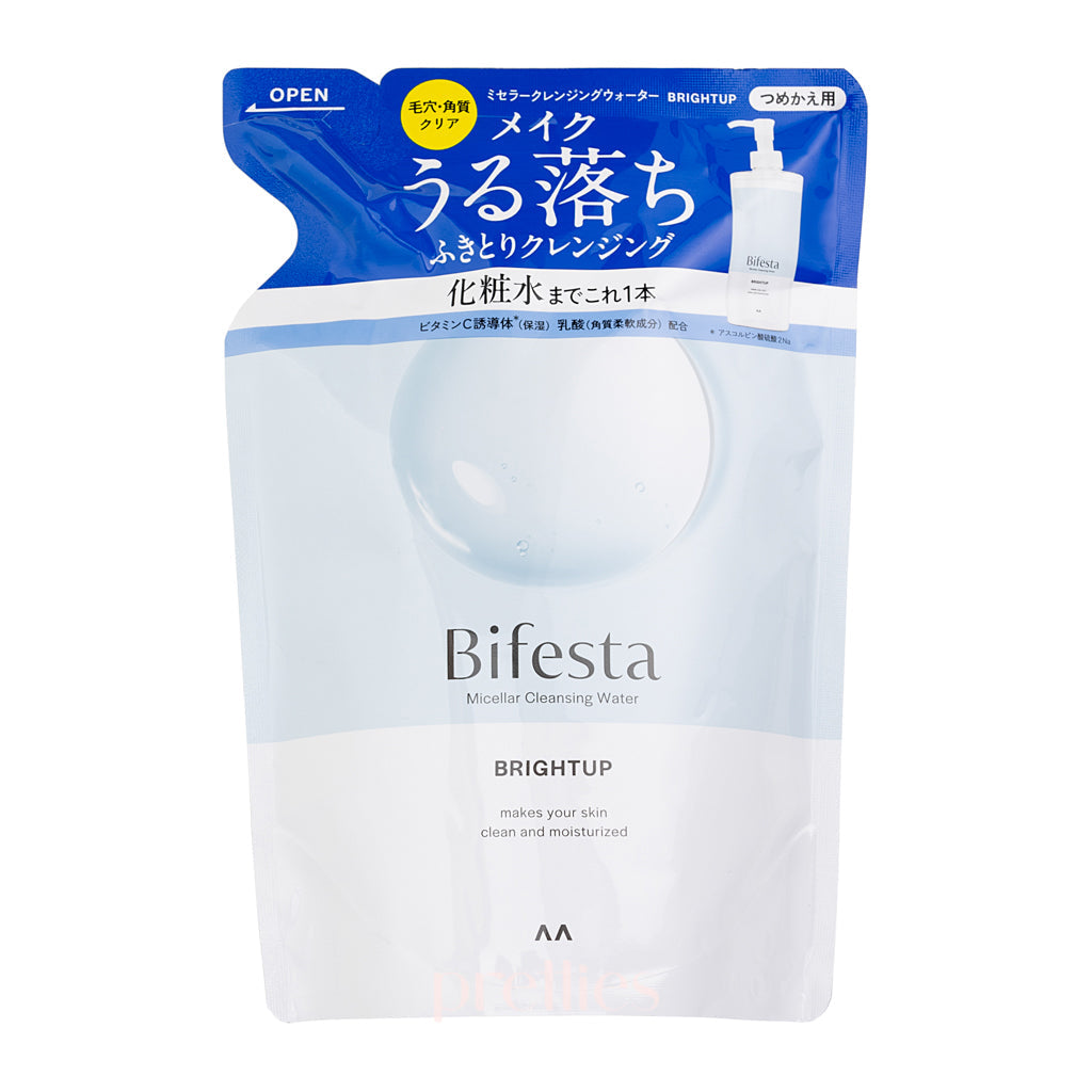 Bifesta Bright Up Micellar Cleansing Water - 360ml Refill | Gentle Makeup Remover & Skin Brightening Solution for Daily Facial Cleansing & Hydration