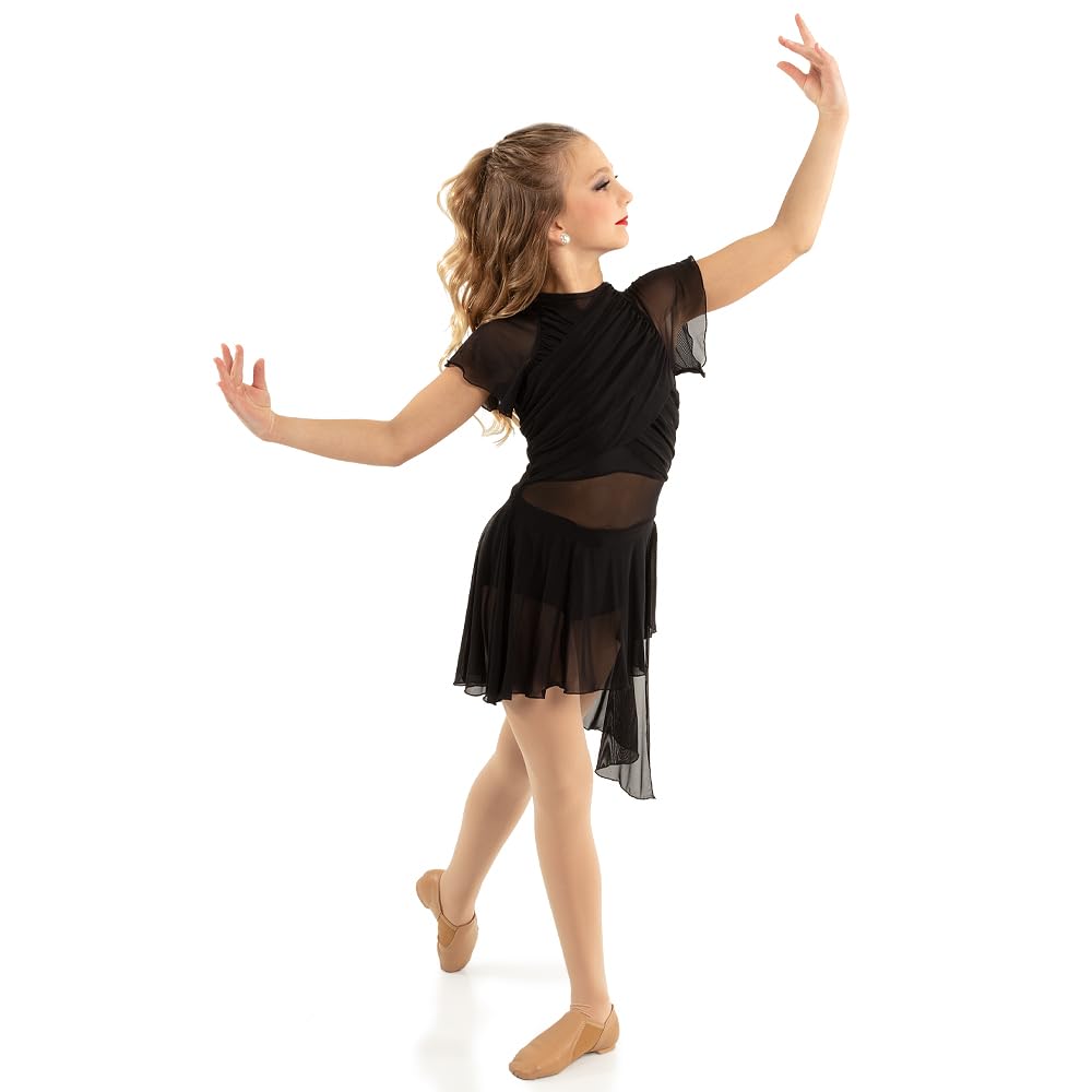 Flutter Sleeve Dance Leotard with Skirt - Lyrical Ballet Costume for Girls & Women - Perfect for Performances, Recitals & Competitions