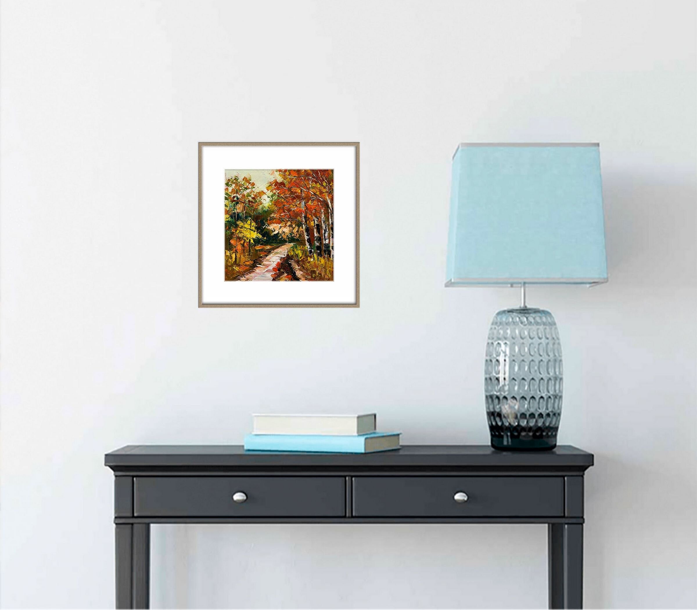 Contemporary Abstract Wall Art - Original Small Canvas Painting for Kitchen Decor, Modern Landscape Oil Painting - Perfect for Home, Office & Dining Room Decor