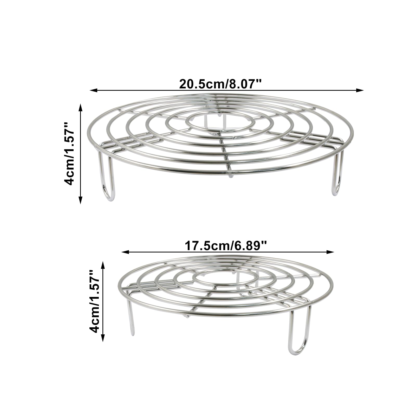 2PCS Stainless Steel Round Cooling Racks - 8