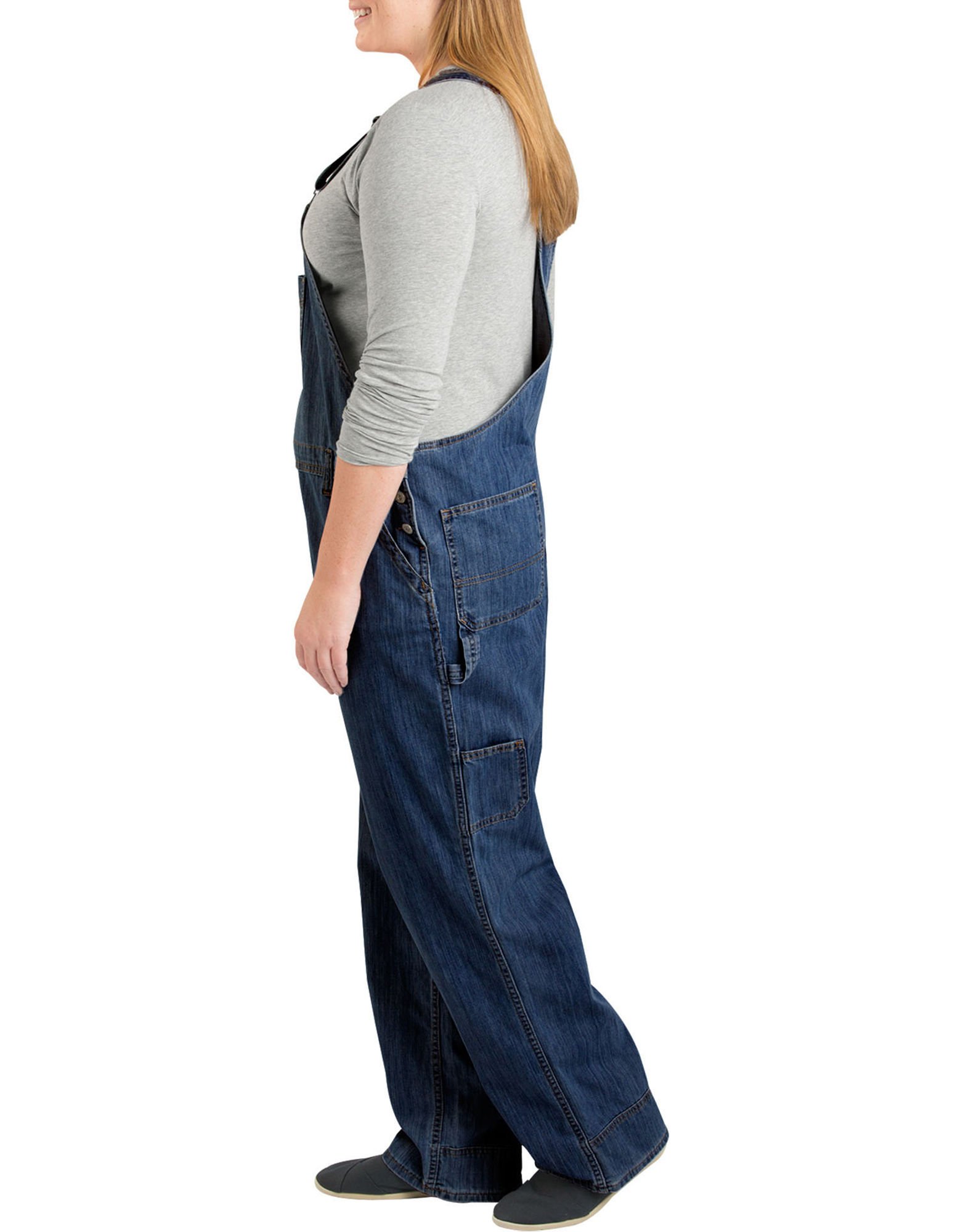 Dickies Women's Plus Size Denim Bib Overalls - Durable Workwear for Women (Sizes 16W-30W) | Perfect for Farming, Gardening & Casual Wear