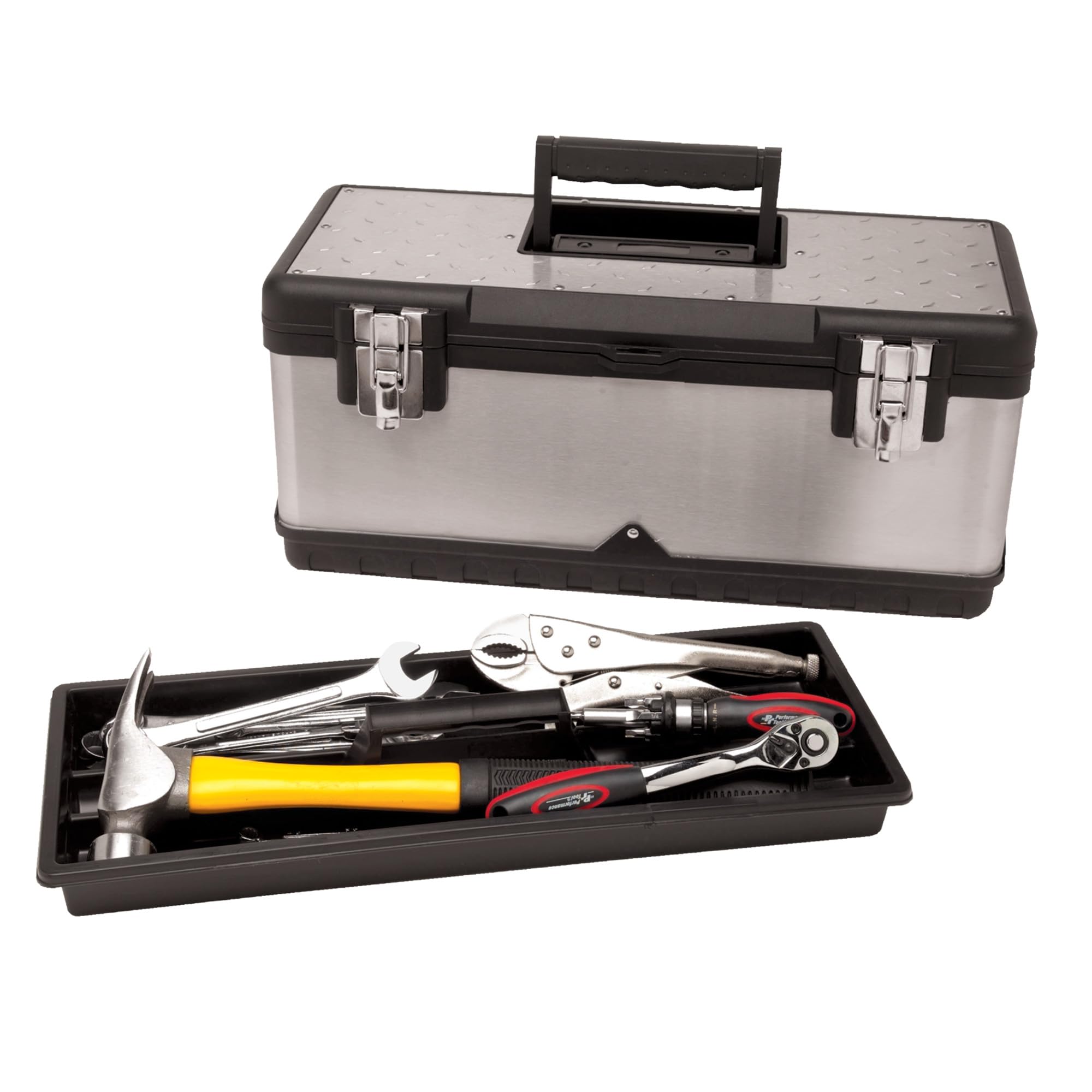 Performance Tool W54020 20-Inch Heavy Duty Steel Tool Box - Durable Storage for Mechanics, DIY & Home Organization (Garage, Workshop, Truck)