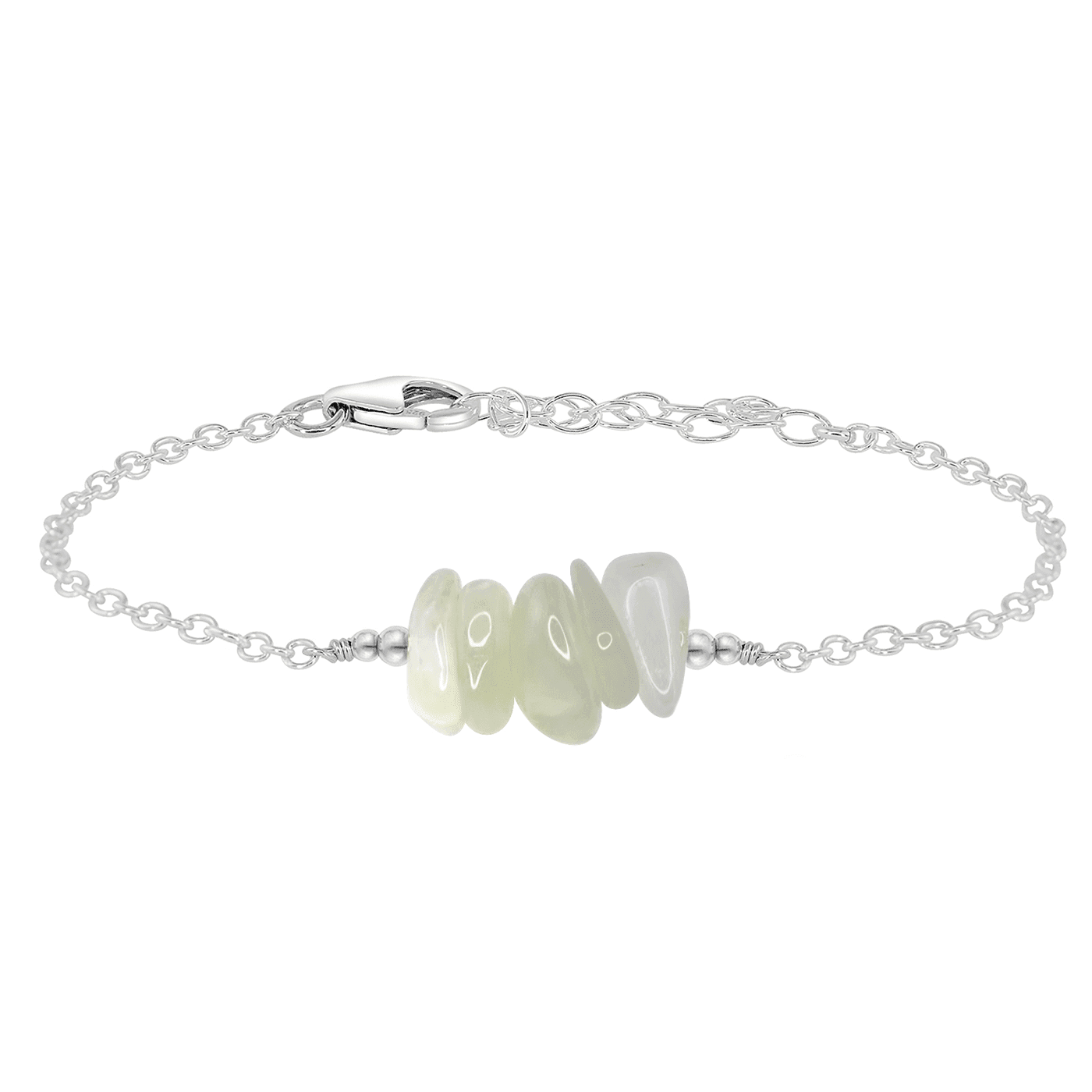 White Moonstone Chip Bead Bar Bracelet | Natural Gemstone Jewelry for Women | Perfect for Yoga, Meditation & Boho Fashion