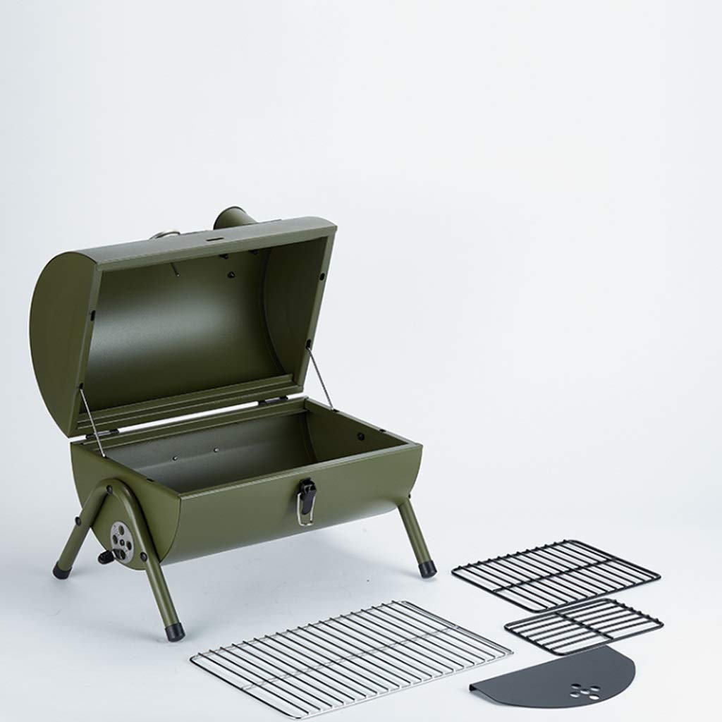 Portable Outdoor BBQ Grill Stove Set - Thickened Charcoal Grill with Full Accessories for Picnic, Camping & Backyard Cooking (Green) | Perfect for Family Gatherings, Tailgating & Outdoor Adventures