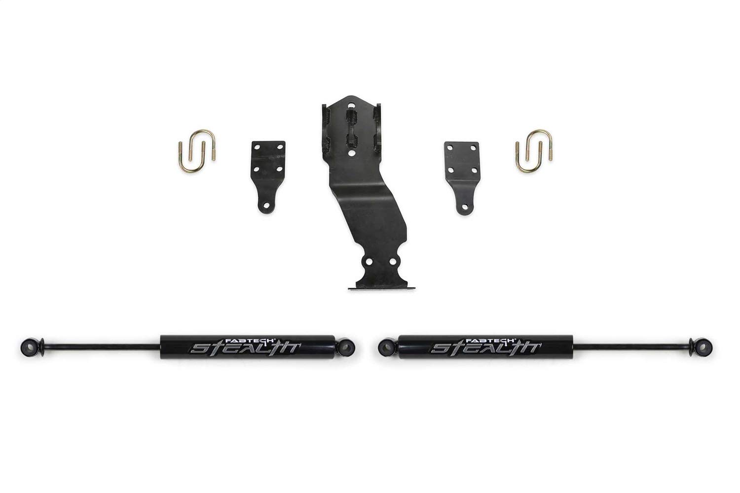 Fabtech FTS22302 Stealth Dual Steering Stabilizer Kit for Off-Road Trucks & Jeeps - Heavy-Duty Steering Stabilizer for Smooth Control on Rough Terrain