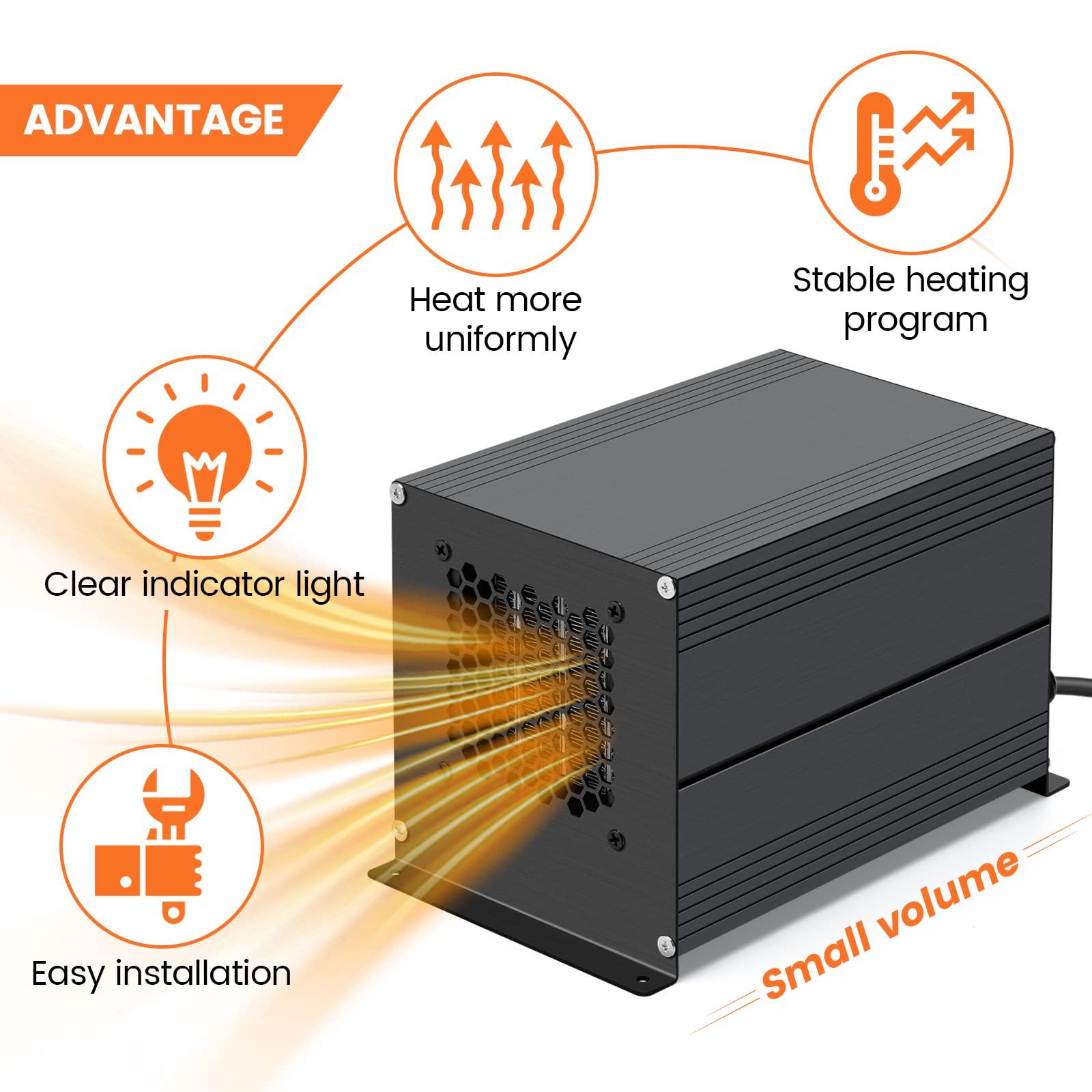 400W Boat Engine Compartment Heater with PTC Technology - Anti-Freeze Bilge Heater for Boats Up to 350 Cubic Feet | Prevent Freezing in Marine Engines & Cabin Pumps | Ideal for Winter Boating & Yacht Maintenance