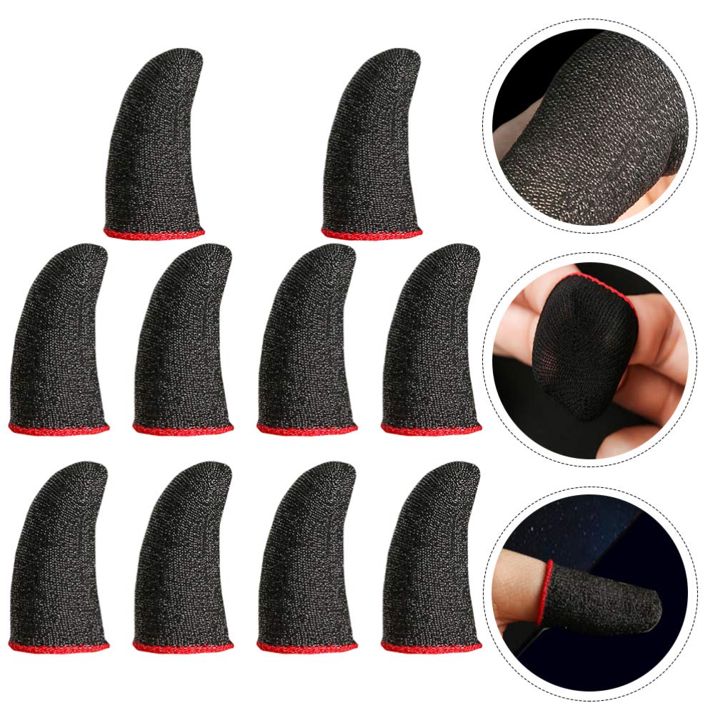 UKCOCO 10-Pack Silver Fiber Gaming Finger Covers - Non-Slip Finger Gloves for Mobile & Console Gaming - Perfect for PUBG, Fortnite & Call of Duty
