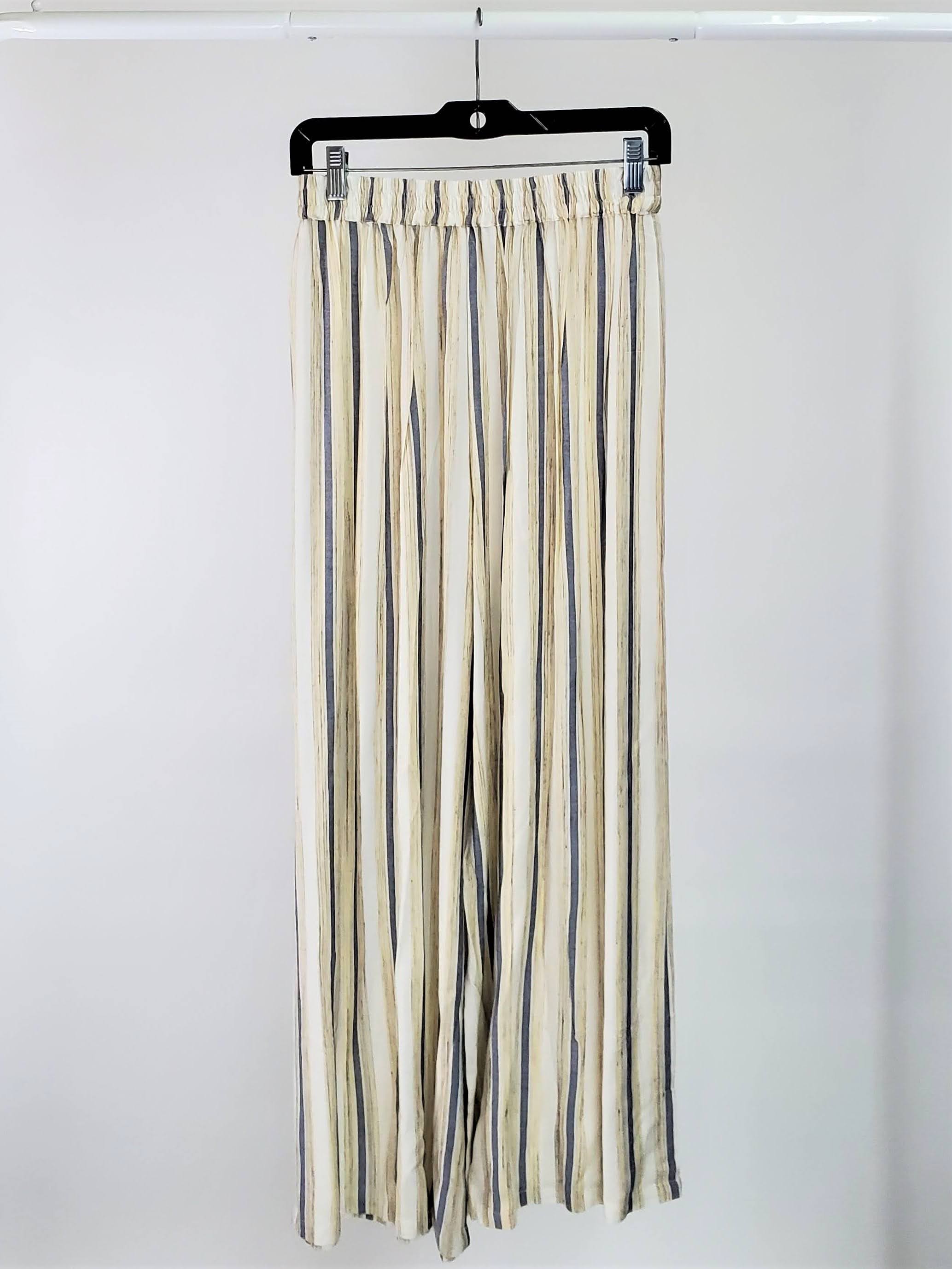 Cream Grey Striped