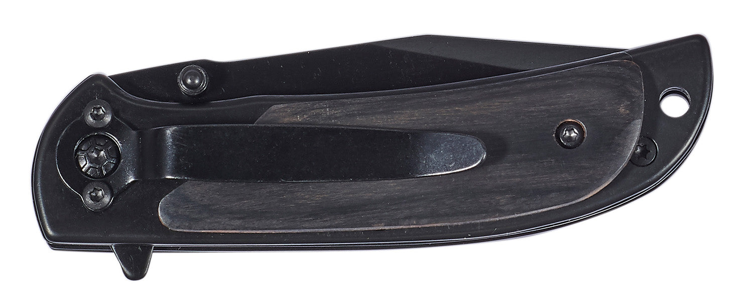 Visol Blackwood Small Pocket Knife - Compact Folding Knife with Wood Handle for Everyday Carry, Camping & Outdoor Activities