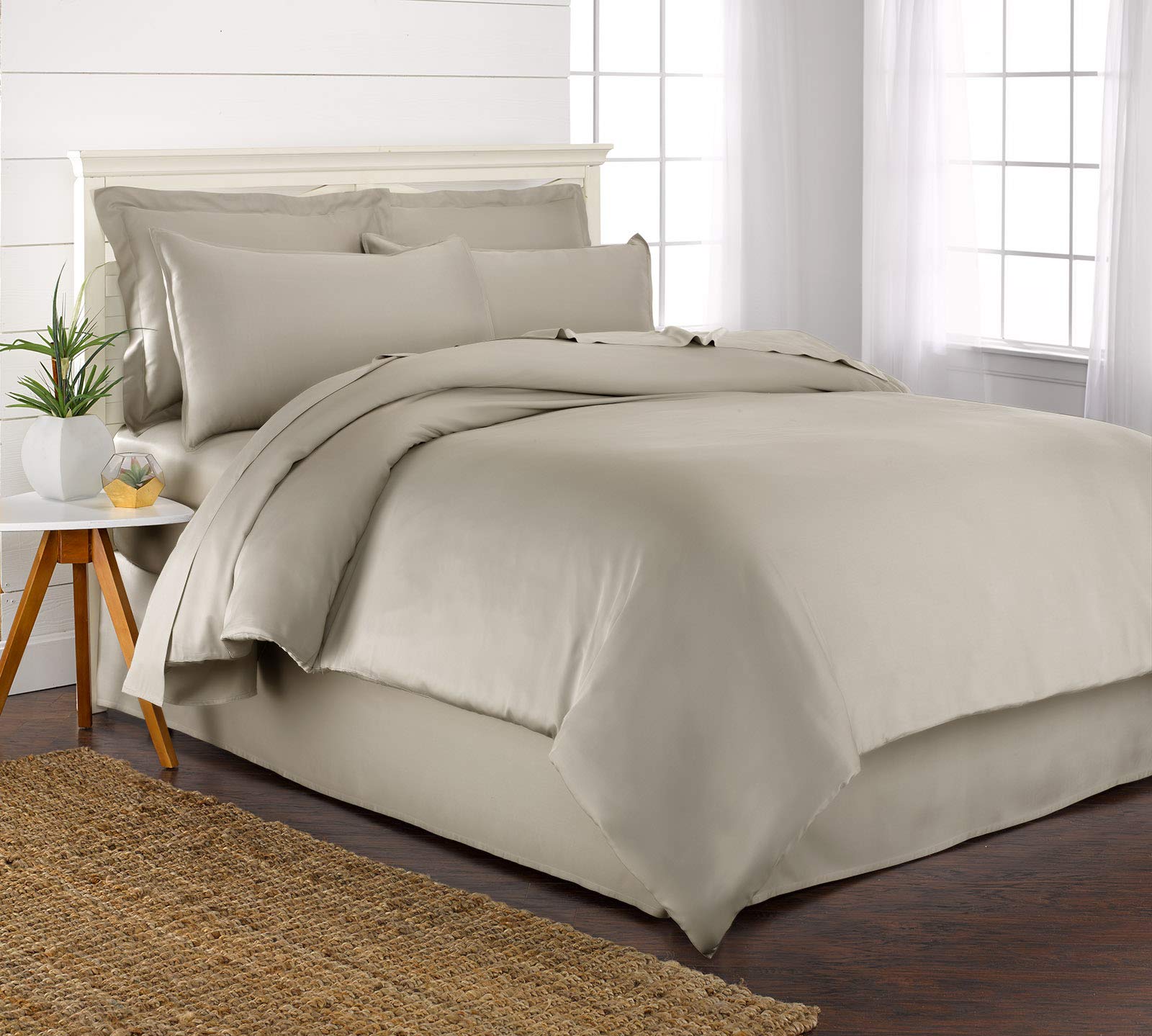 King Size Bamboo Duvet Cover Set - 100% Organic Viscose from Bamboo, 3 Piece Luxury Bedding with Cooling Softness (Includes 2 Pillowcases) - Perfect for Hot Sleepers & Eco-Friendly Home Decor
