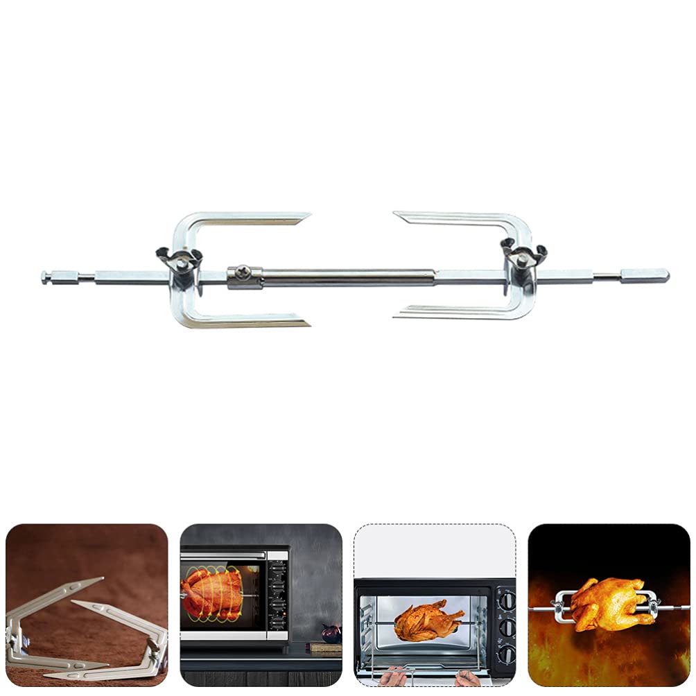 KESYOO Universal Rotating Air Fryer Fork - Replacement Rotisserie Skewer & Vertical Grill Spit Rod for BBQ, Electric Motor Rotisserie | Perfect for Grilling Chicken, Meat, Kebabs & Vegetables at Home or Outdoor Barbecues