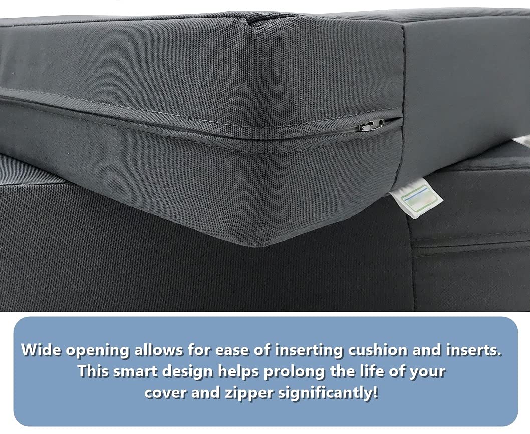 Waterproof Outdoor Patio Chair Cushion Covers - Stone Gray - 20