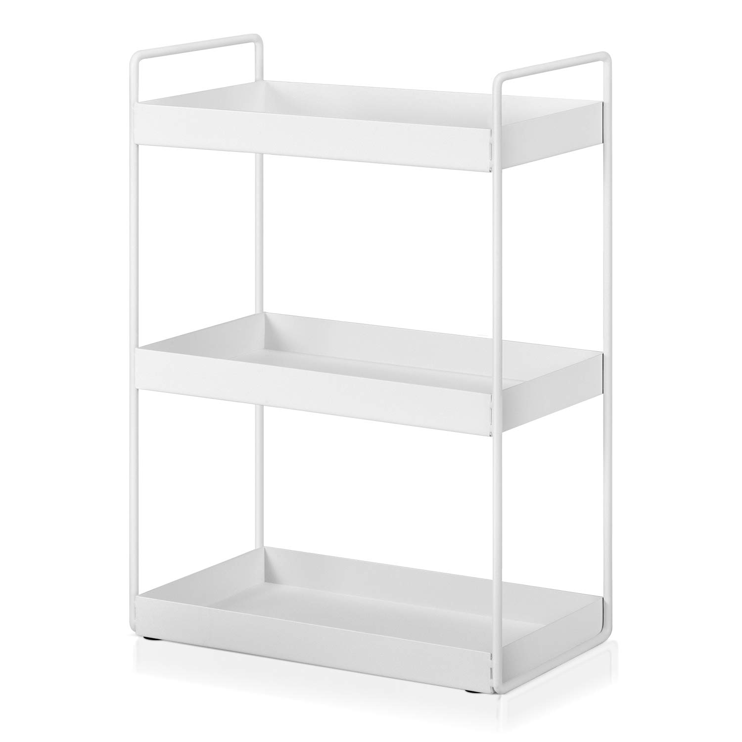 3-Tier White Bathroom Countertop Organizer - Vanity Tray for Makeup & Cosmetic Storage, Kitchen Spice Rack Standing Shelf | Perfect for Bathroom Vanity, Bedroom Dresser & Kitchen Counter Organization