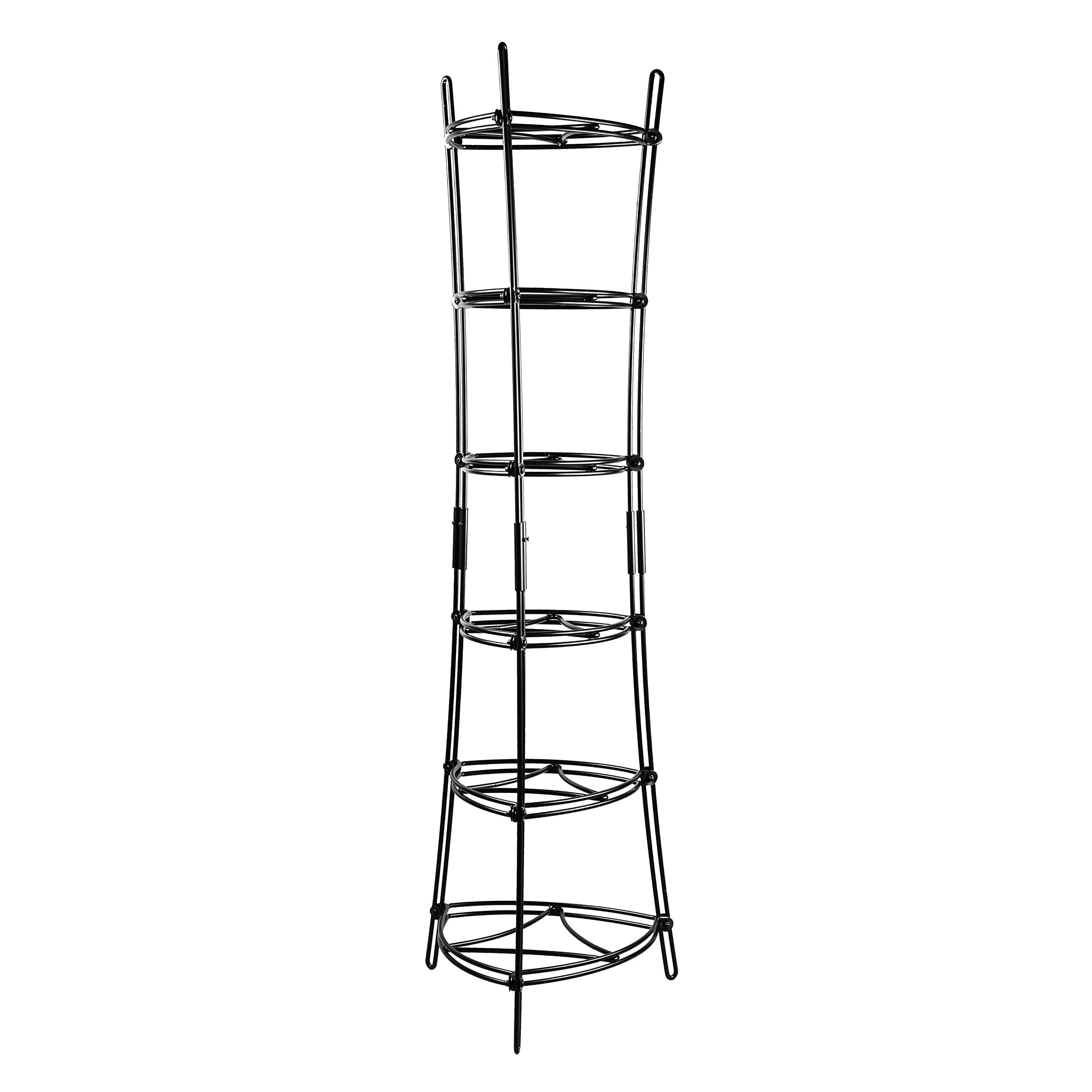 Lodge 6-Tier Cast Iron Cookware Storage Organizer Tower - Heavy Duty Steel Construction, Matte Black Finish, 32.67
