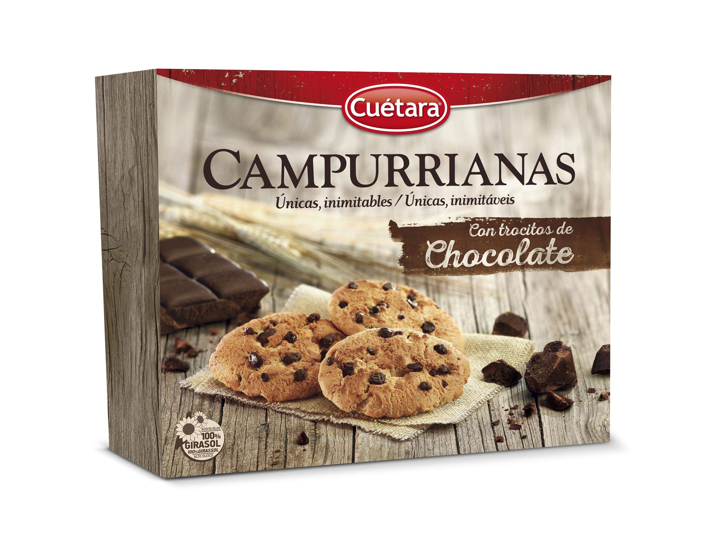 Cuétara Biscotti Campurrianas with Chocolate Chips, 450g - Delicious Italian Cookies for Coffee, Dessert & Gifting