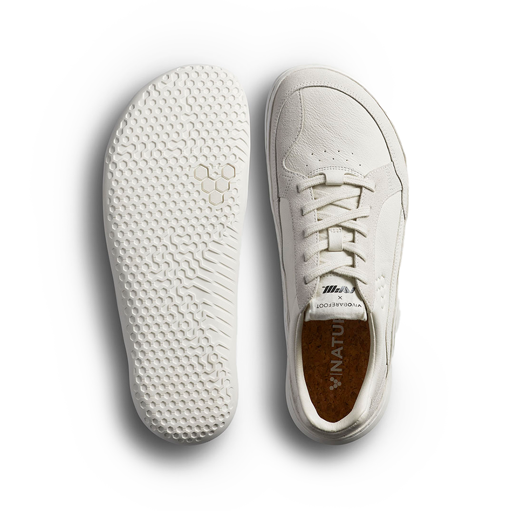 Vivobarefoot Gobi II Men's Premium Leather Sneakers - Breathable & Lightweight Walking Shoes for Outdoor Activities & Casual Wear (Vaporous Grey)