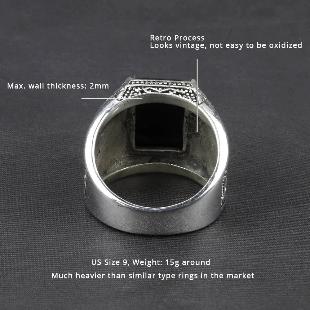 Allura Black Onyx Ring for Women - Elegant Gothic Jewelry for Evening Parties, Date Nights & Special Occasions