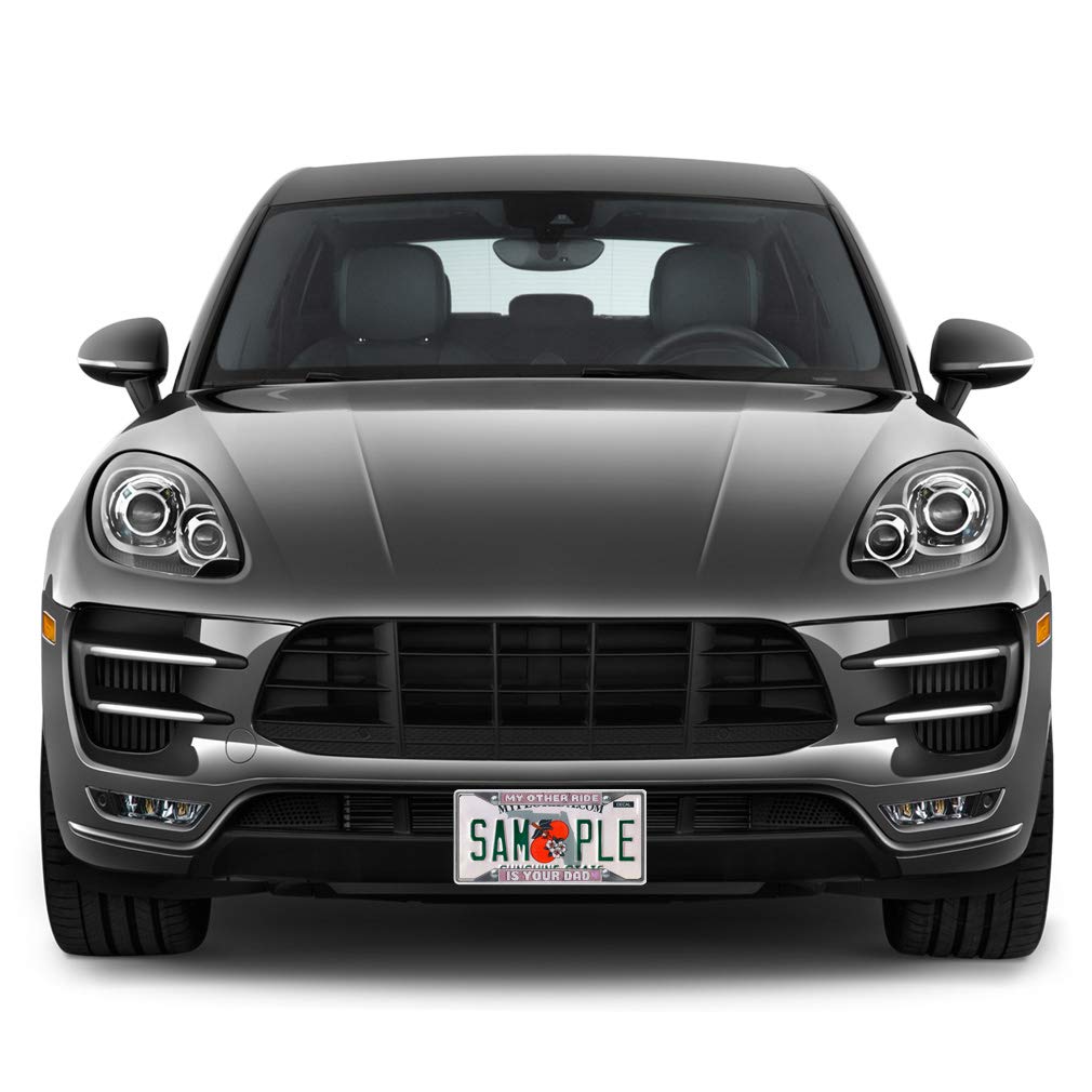 Premium Metal Insert License Plate Frame - 'My Other Ride is Your Dad' Funny Car Accessory - Weatherproof & Durable Black Plate Cover with 4 Solid Holes - Perfect for Cars, Trucks & SUVs - Great Gift for Car Enthusiasts & Fathers