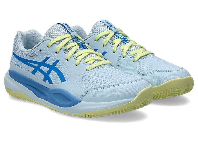 ASICS Gel Resolution X Junior Tennis Shoes for Kids - Light Blue/Blue Coast - Perfect for Junior Tennis Matches & Training