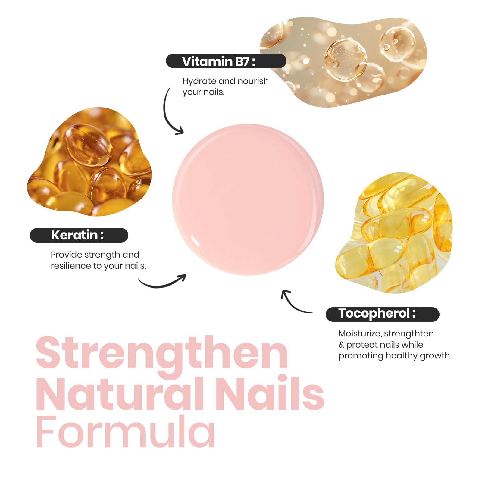 Beetles Nail Polish - Light Pink Natural Nail Concealer | Fast Drying, Strengthening & Growth Treatment for Thin & Damaged Nails | 0.51 Fl Oz | Perfect for Salon-Quality Manicures at Home & Everyday Wear
