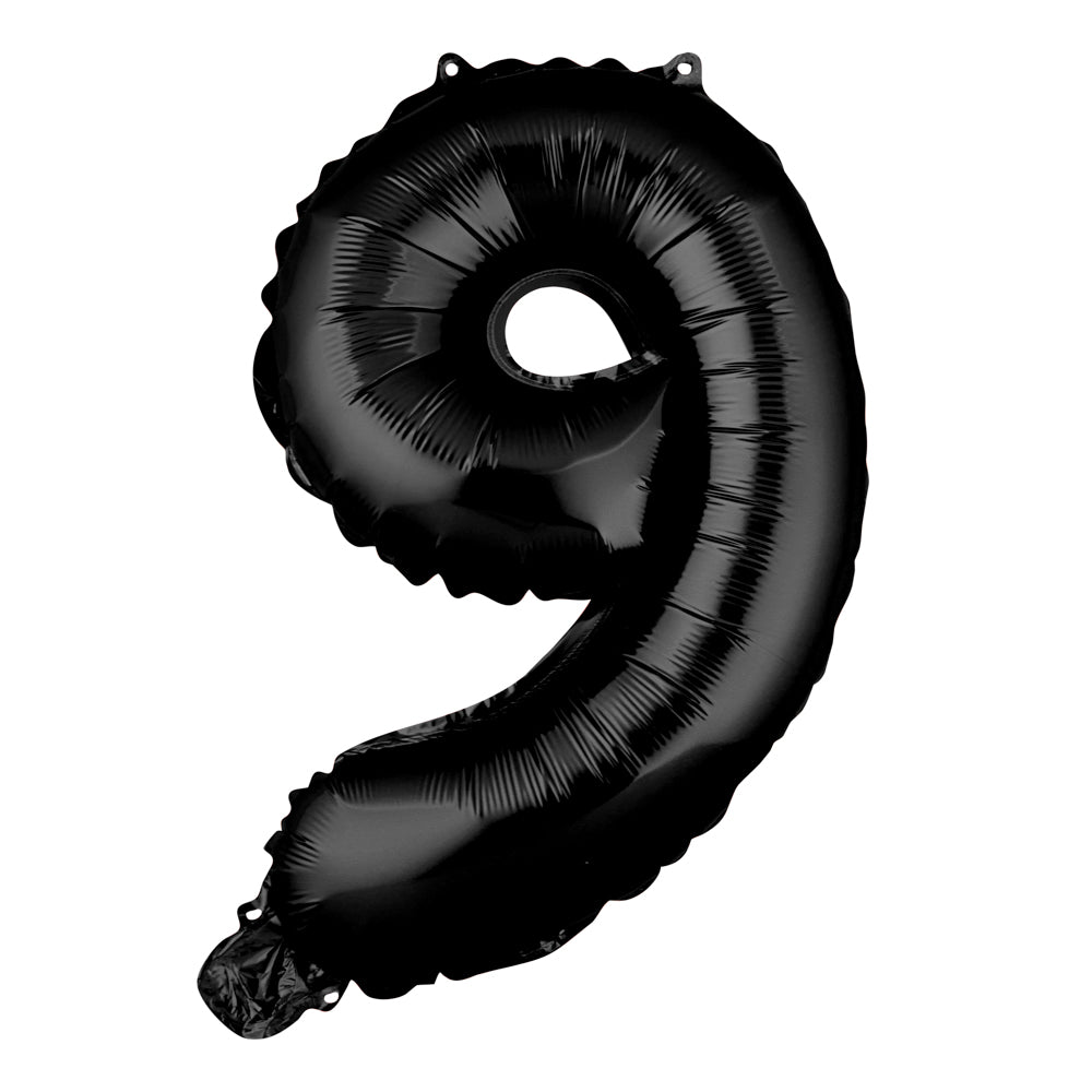 Balloonify Black Mylar Number 9 Balloon - 16 Inch Large Foil Balloons (1 Count) for Birthday Parties, Anniversaries & Celebrations