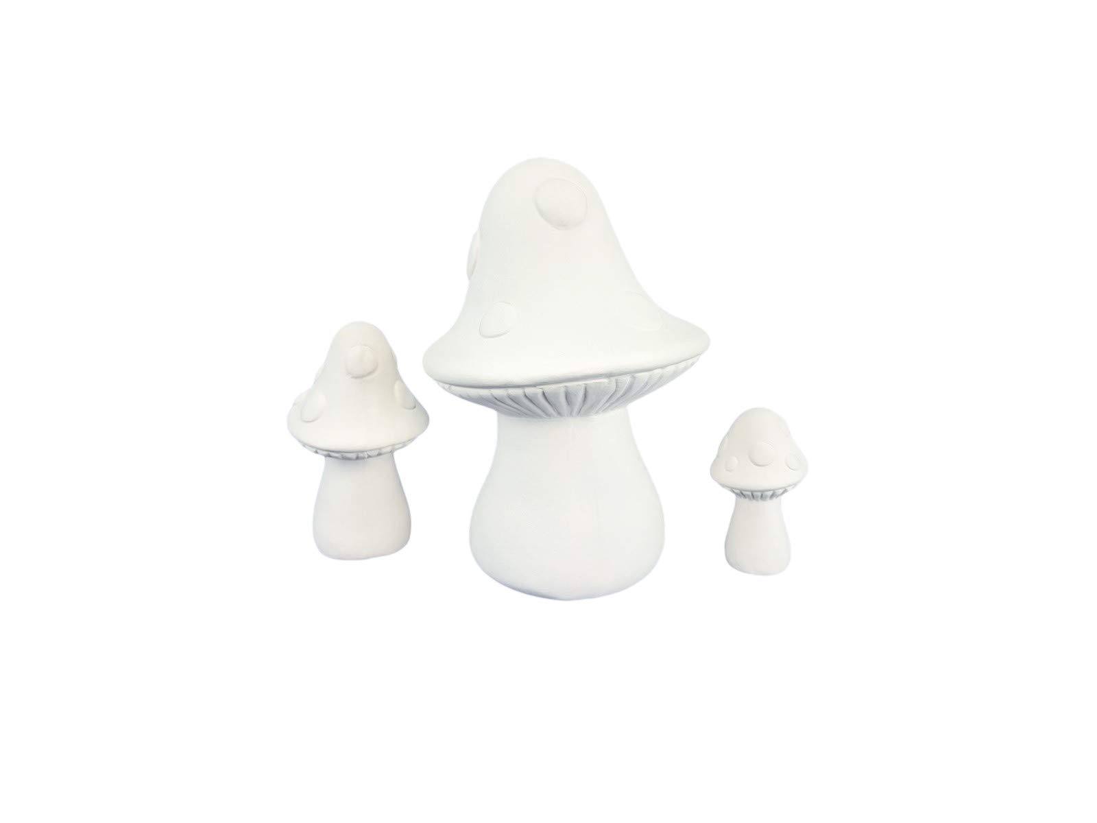 Ready-to-Paint Ceramic Mushroom Bisque Set - DIY Craft Kit for Home Decor, Garden Ornaments & Gift Painting Projects