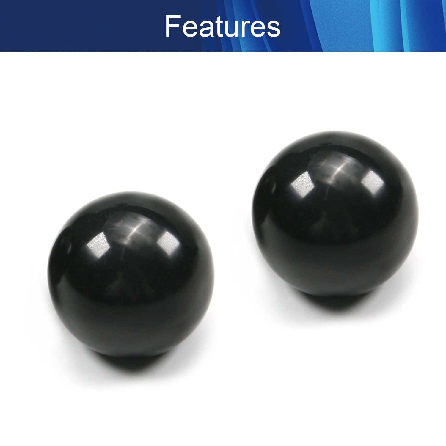 Aicosineg M6 25mm Ball Knobs - 5Pcs Black Cabinet Pulls for Drawers & Furniture