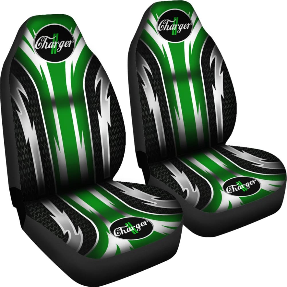 Premium 2-Piece Front Seat Covers for Dodge Charger - Custom Fit Green Car Seat Protectors (2006-2023 Models) | Perfect for Road Trips, Daily Commutes & Car Interior Protection