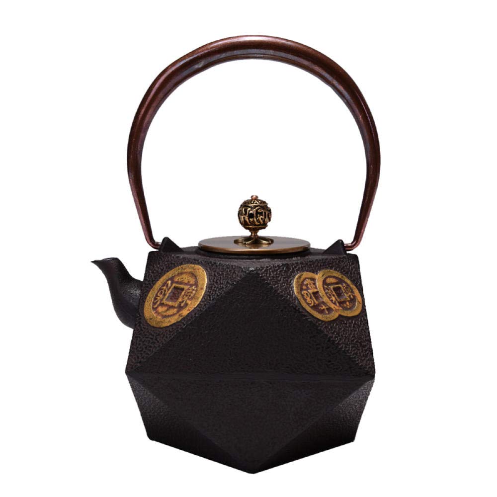 Premium 1200ML Cast Iron Kettle - Traditional Japanese Tetsubin Teapot for Tea Brewing & Water Boiling - Perfect for Home, Office & Outdoor Camping Use